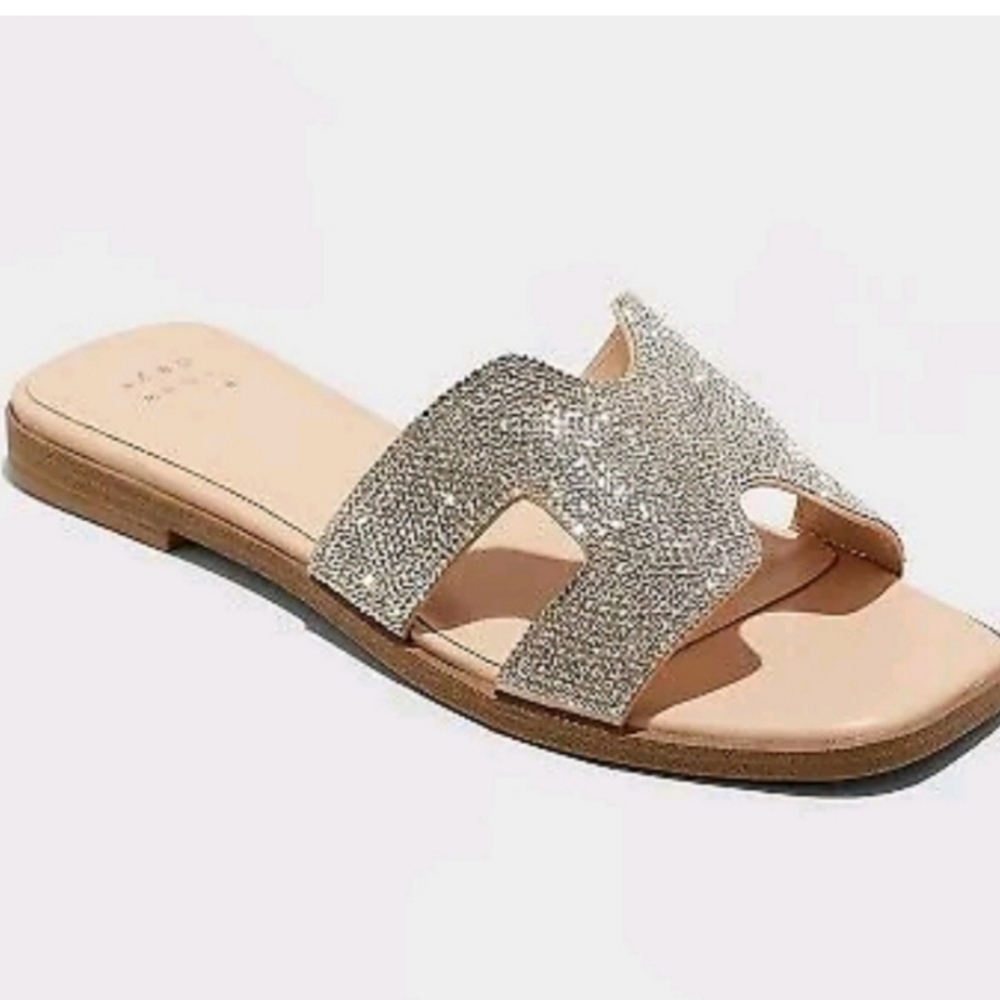 SIZES ADDED A New Day Nina Rhinestone Slide Sandals